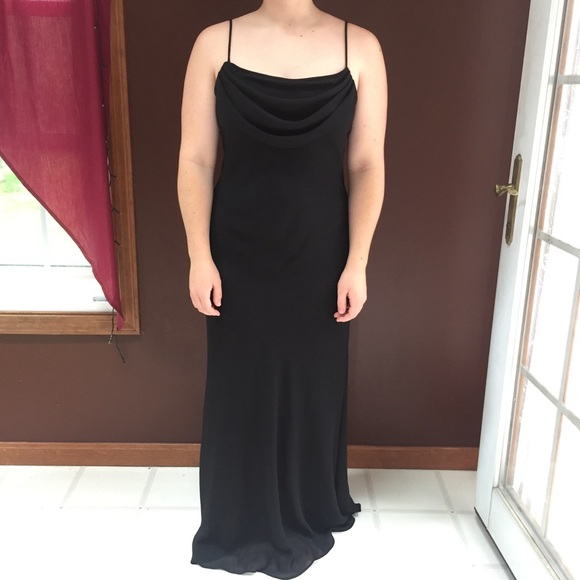 long straight black dress